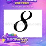 Free Number Eight Free Black Font Number Free SVG 1 - Instant Download