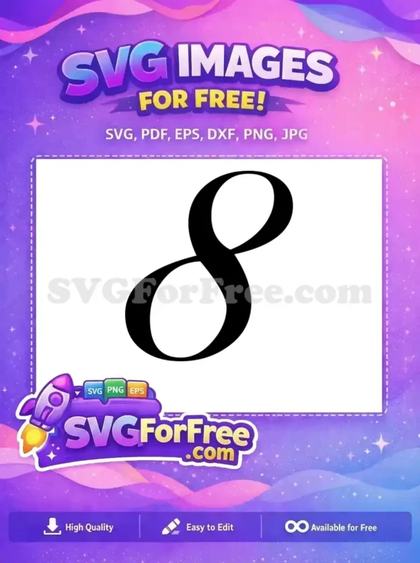 Free Number Eight Free Black Font Number Free SVG 1
