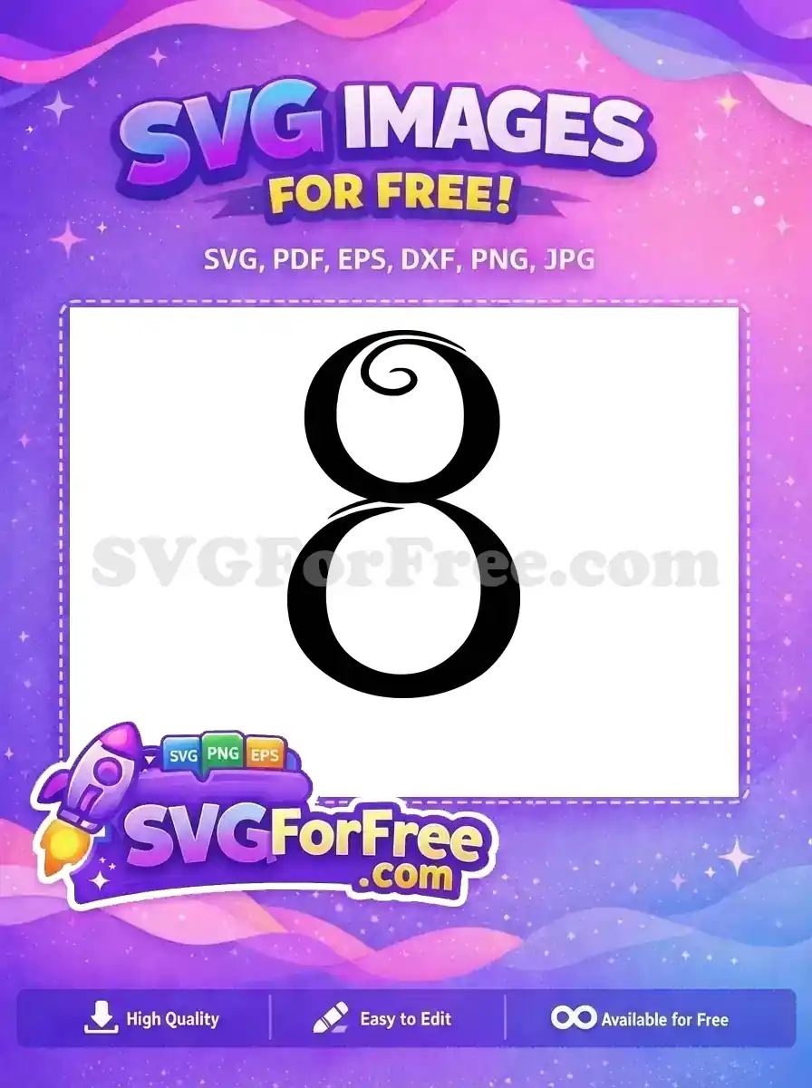 Free Swirl Number Free Eight Fonts Category Free SVG