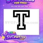 Free Black White Bold Letter T Free Font Initial Free SVG - Instant Download