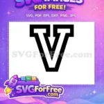Free Black White Letter V Free Bold Font Alphabet Free SVG - Instant Download