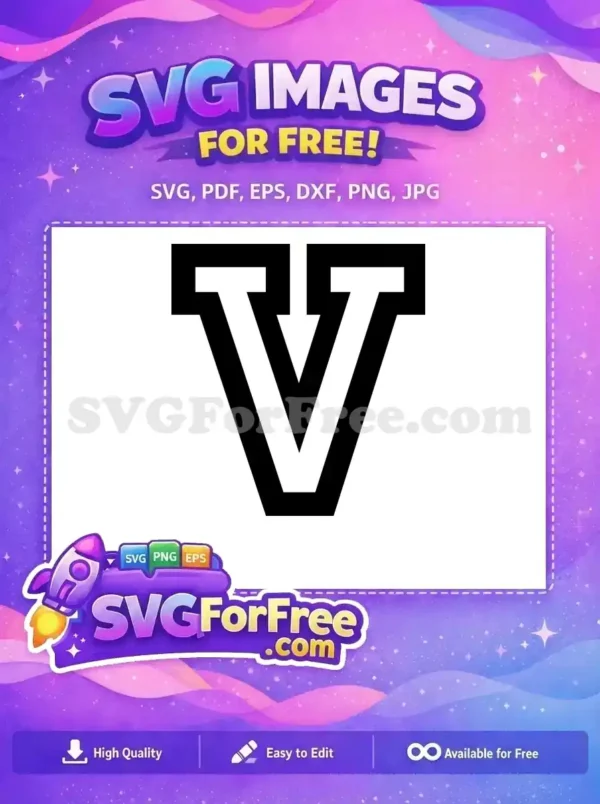 Free Black White Letter V Free Bold Font Alphabet Free SVG
