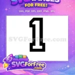 Free Black Bold Number One Free Monogram Initial Free SVG - Instant Download