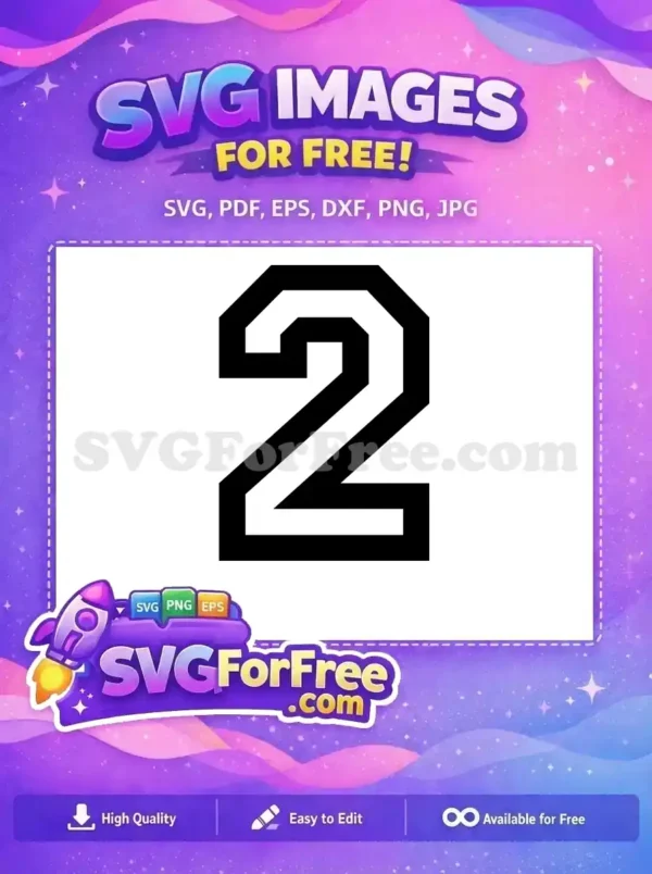 Free Number Two Free Black Bold Font Free SVG