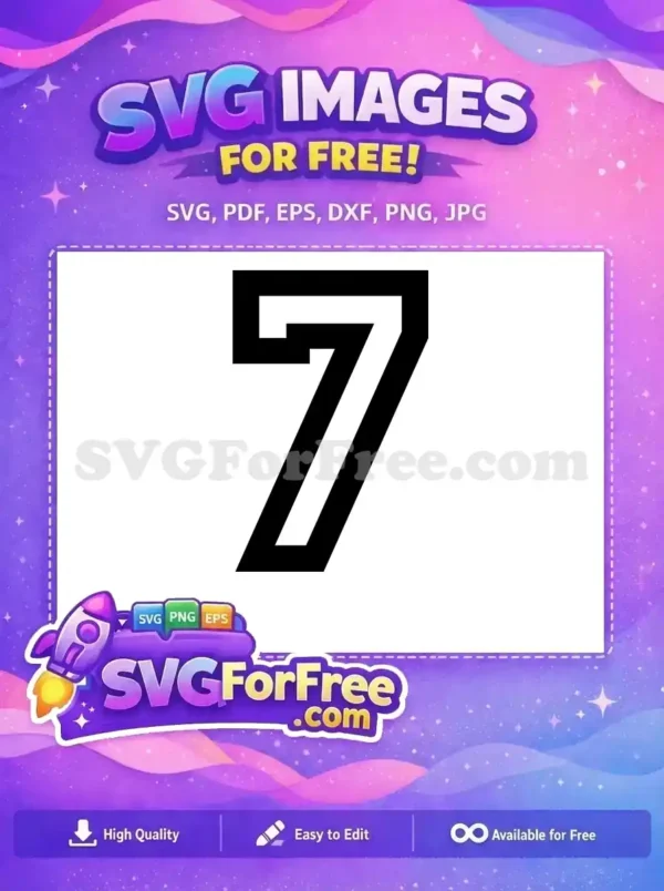 Free Black Number Seven Free Bold Font Free SVG 6