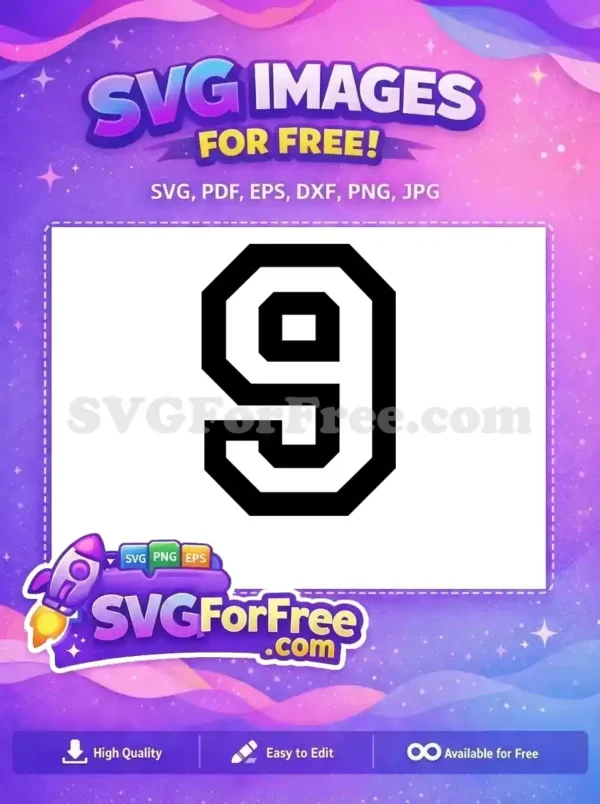 Free Number Nine Free Black White Font Free SVG Free Number Nine Free Black White Font Free SVG