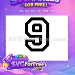 Free Black Number Nine Free Font Bold 1 Free SVG - Instant Download
