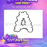 Free Cloud Font Free Letter A Initial Free SVG - Instant Download
