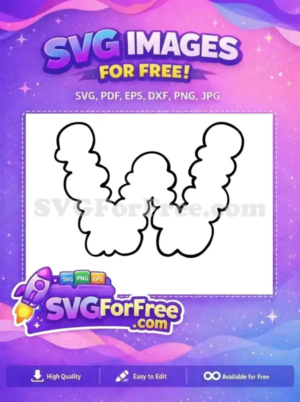 Free Bubble Letter W Free Font Type Alphabet Free SVG