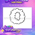 Free Floral Wreath Outline Free Font Design Christmas Free SVG - Instant Download