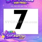 Free Number Seven Free Bold Font Free SVG 3 - Instant Download