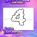Free Number Four Free Fonts One Free SVG - Instant Download
