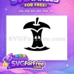 Free Apple Core Free Silhouette Food Free SVG - Instant Download