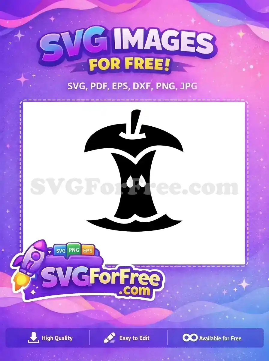 Free Apple Core Free Silhouette Food Free SVG