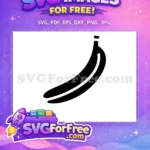 Free Black Banana Peel Free Tropical Fruit Food Free SVG - Instant Download