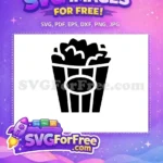 Free Black Popcorn Free Silhouette Food Movie Snack Free SVG - Instant Download