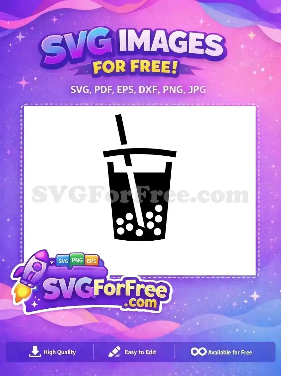 Free Boba Pearls Drink Free Bubble Tea Food Free SVG