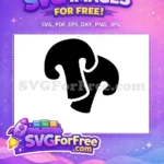 Free Black Mushroom Cap Free Food Silhouette Graphic Free SVG - Instant Download