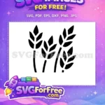 Free Wheat Silhouette Free Grain Stalk Agriculture Free SVG - Instant Download