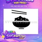 Free Rice Bowl Free Chopsticks Food Silhouette Free SVG - Instant Download