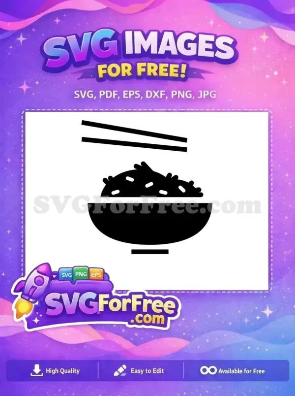 Free Rice Bowl Free Chopsticks Food Silhouette Free SVG