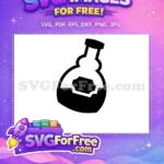 Free Black Potion Bottle Free Halloween Food Silhouette Free SVG - Instant Download