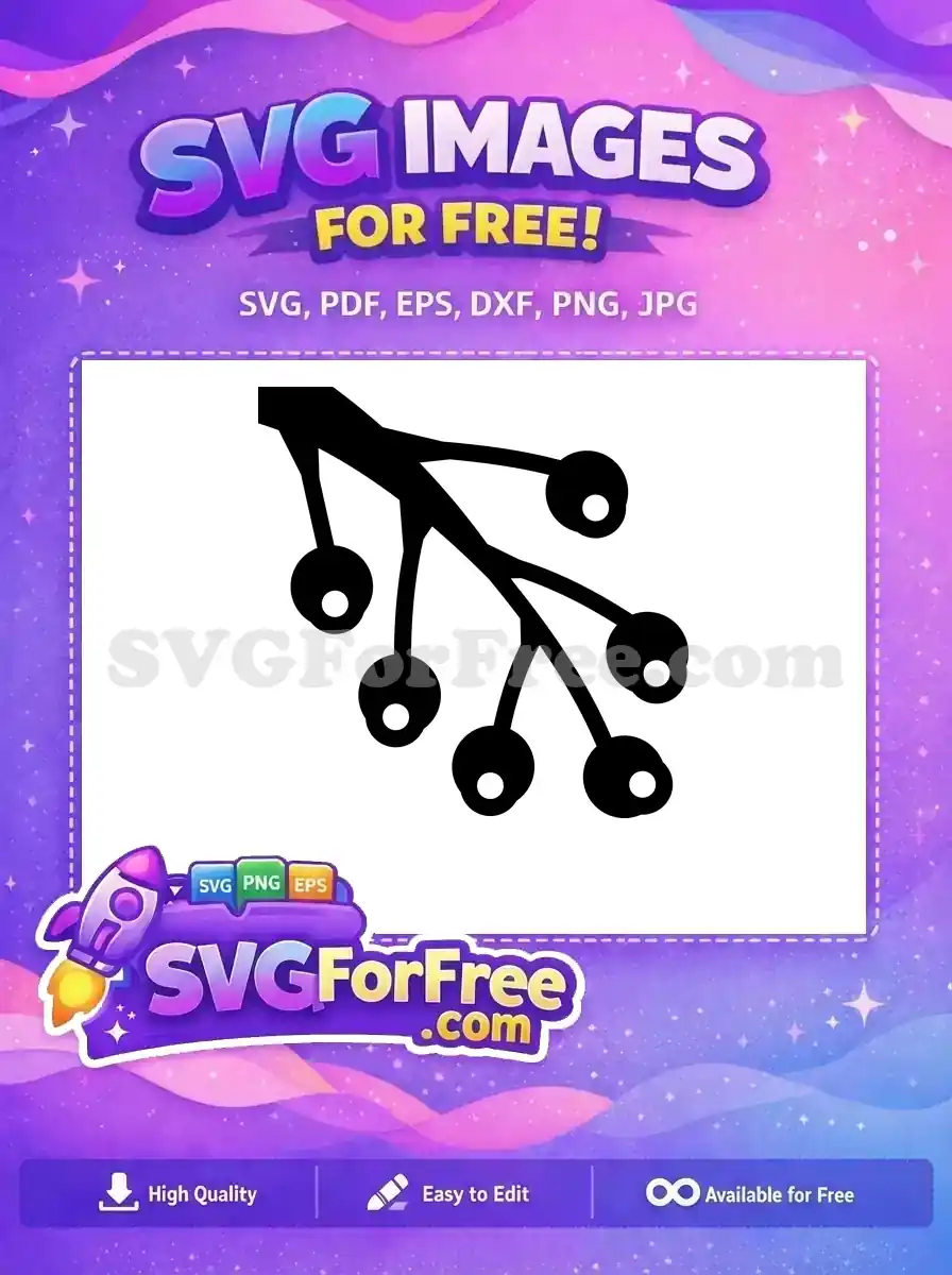 Free Black Berries Branch Free Food Silhouette Free SVG