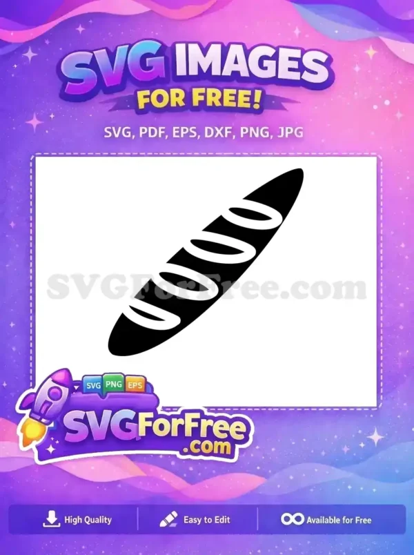 Free Black Outline Free Baguette Bread Food Free SVG