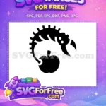 Free Black Silhouette Apple Free Alien Character Food Free SVG - Instant Download