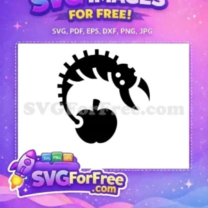 Free Black Silhouette Apple Free Alien Character Food Free SVG