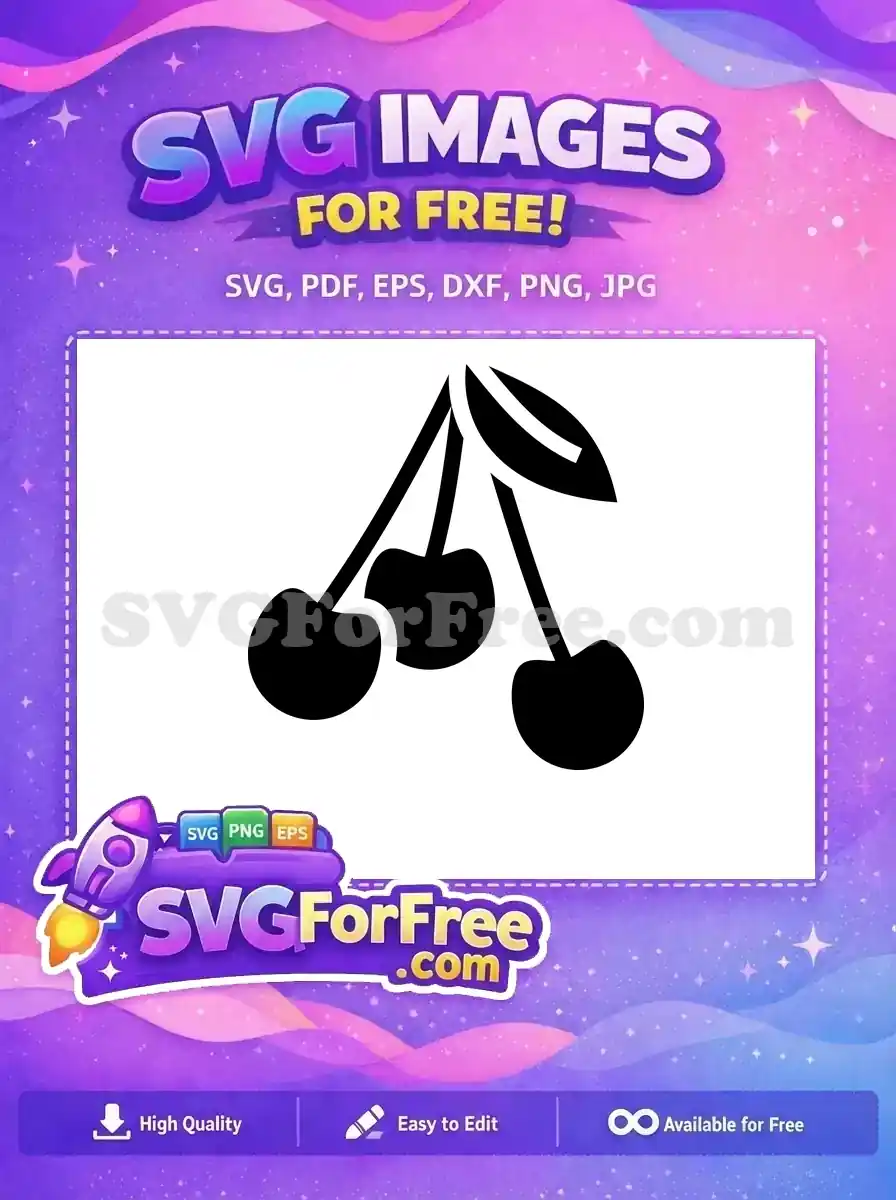 Free Dark Cherries Free Silhouette Food Free SVG