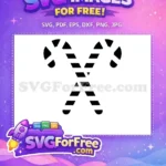 Free Striped Candy Free Cane Silhouette Winter Free SVG - Instant Download