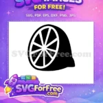 Free Black Lemon Slice Free Food Silhouette Art Free SVG - Instant Download