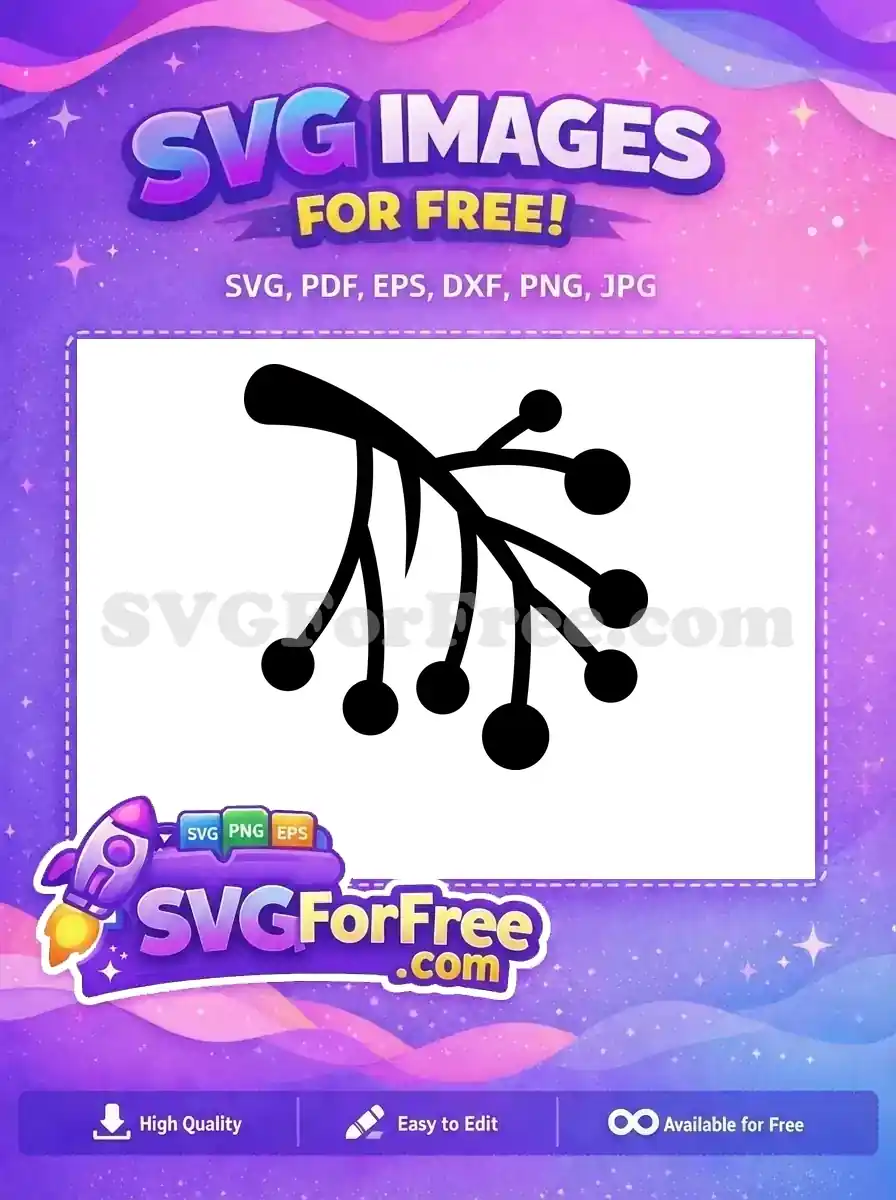 Free Berries Silhouette Free Branch Food Silhouette Free SVG