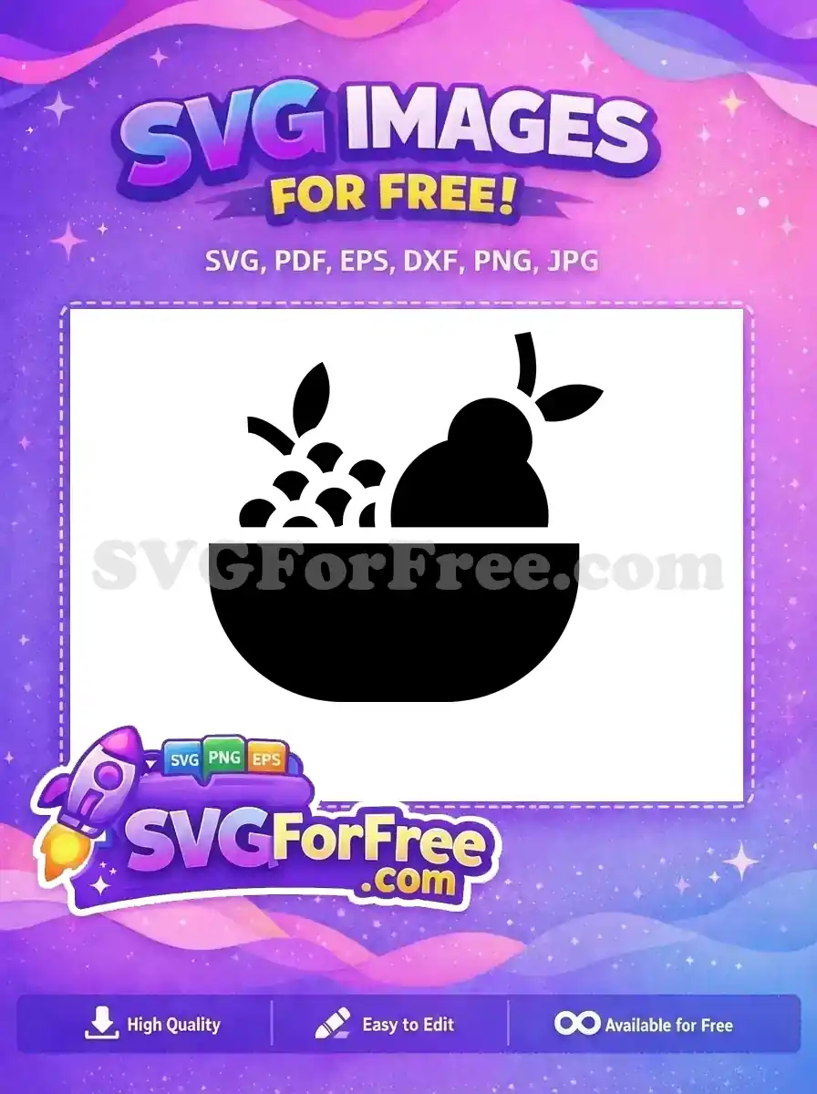 Free Pear Grapes Free Bowl Silhouette Free SVG