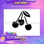 Free Ripe Cherries Free Dark Silhouette Food Free SVG - Instant Download