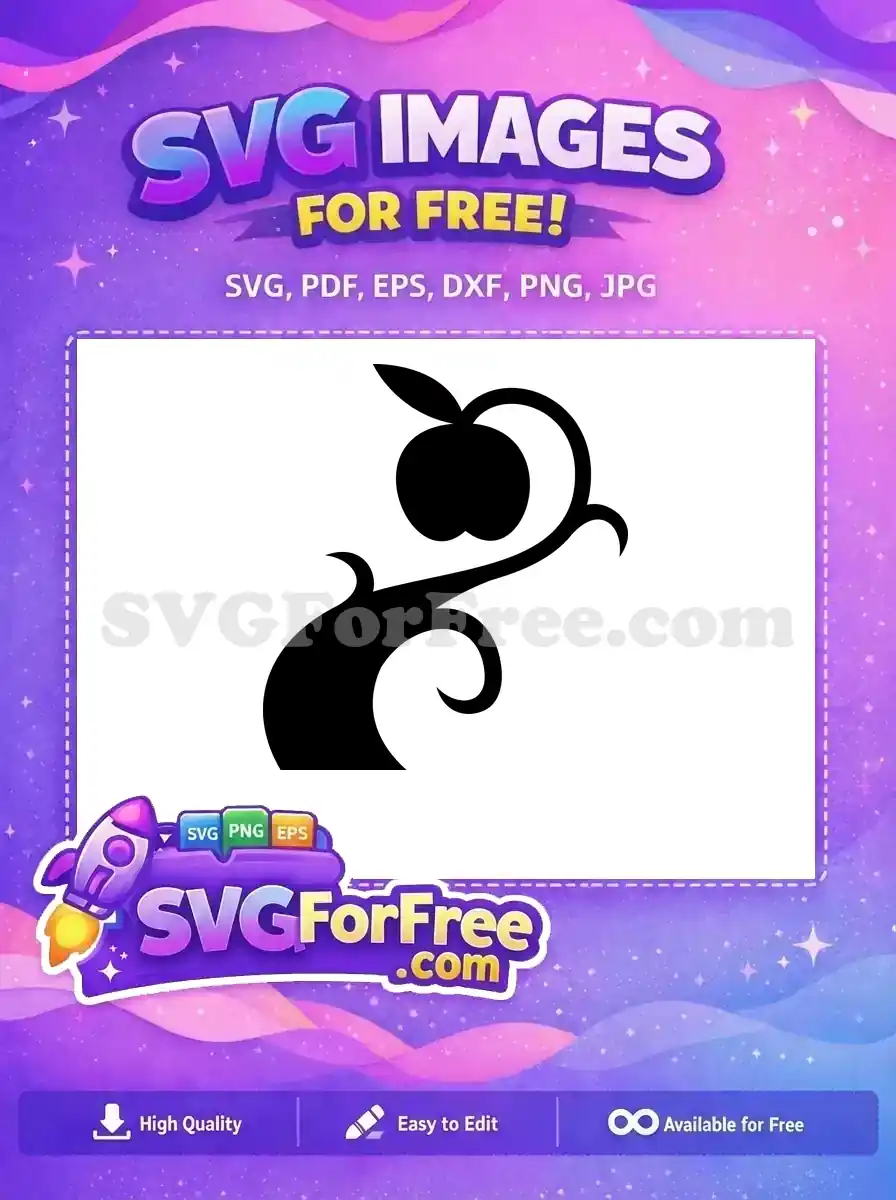 Free Apple Silhouette Free Vine Food Design Free SVG