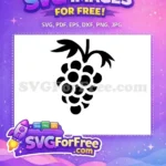 Free Black Grape Free Fruit Silhouette Food Free SVG - Instant Download