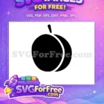 Free Black Peach Free Fruit Food Silhouette Free SVG - Instant Download