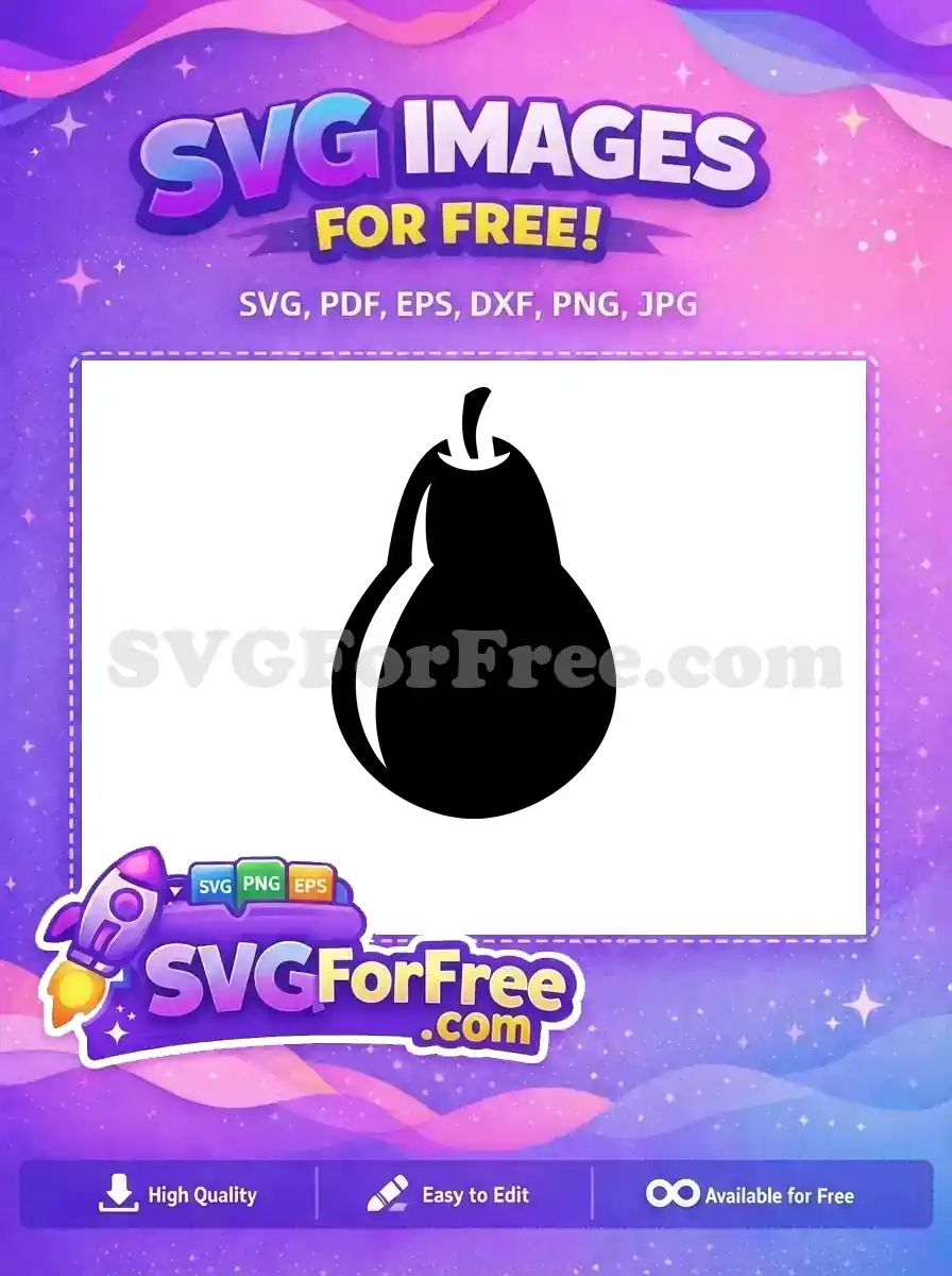 Free Black Pear Free Fruit Silhouette Food Free SVG