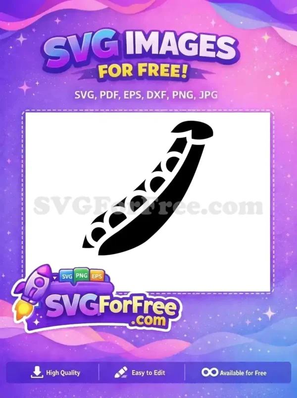 Free Pea Pod Silhouette Free Food Black Vegetable Free SVG