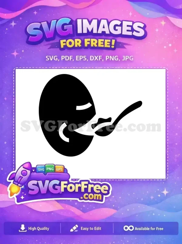 Free Face Eating Free Food Silhouette Character Free SVG