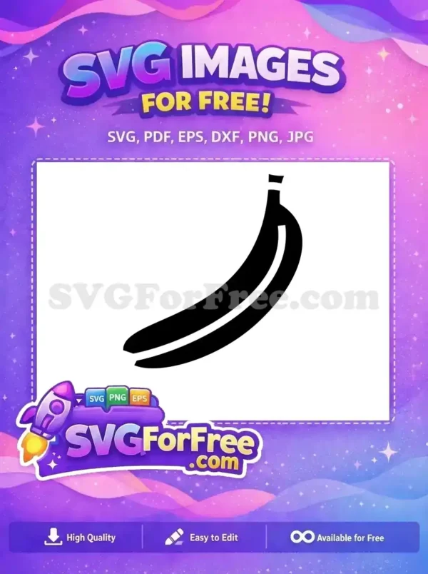 Free Single Banana Free Simple Silhouette Food Free SVG