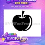 Free Black Apple Fruit Free Silhouette Food Free SVG - Instant Download