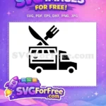 Free Black Food Truck Free Fork Knife Food Free SVG - Instant Download