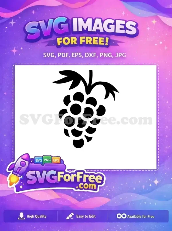 Free Black Grapes Free Silhouette Food Free SVG