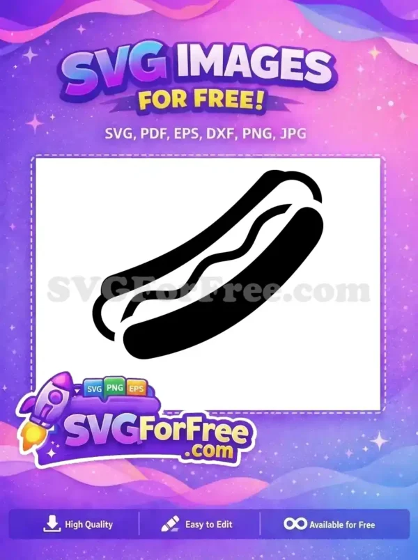 Free Hotdog Silhouette Free Mustard Food Fast Free SVG