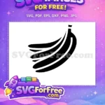 Free Black Fresh Banana Free Bunch Food Free SVG - Instant Download