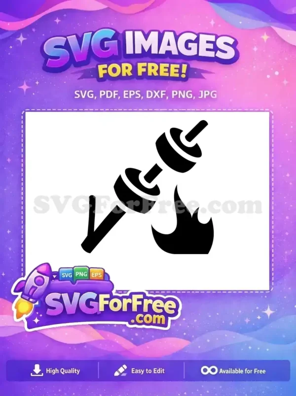 Free Marshmallow Roasting Free Bonfire Food Silhouette Free SVG