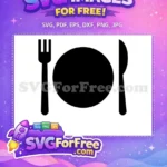 Free Simple Plate Free Cutlery Food Free SVG - Instant Download
